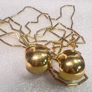 Monet MCM Gold-Tone 56" Tubular Chain Necklace & Matching Clip-On Ball Earrings